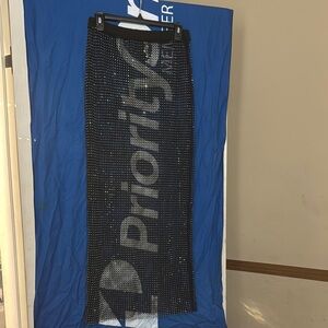 Refuge Black Sequin Maxi Pencil Swim Coverup